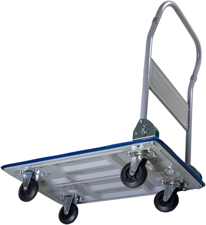 Plattformwagen klappbar mit 150 kg Tragkraft | Transportwagen Plattenwagen | Gummibereifung Anti-Rut