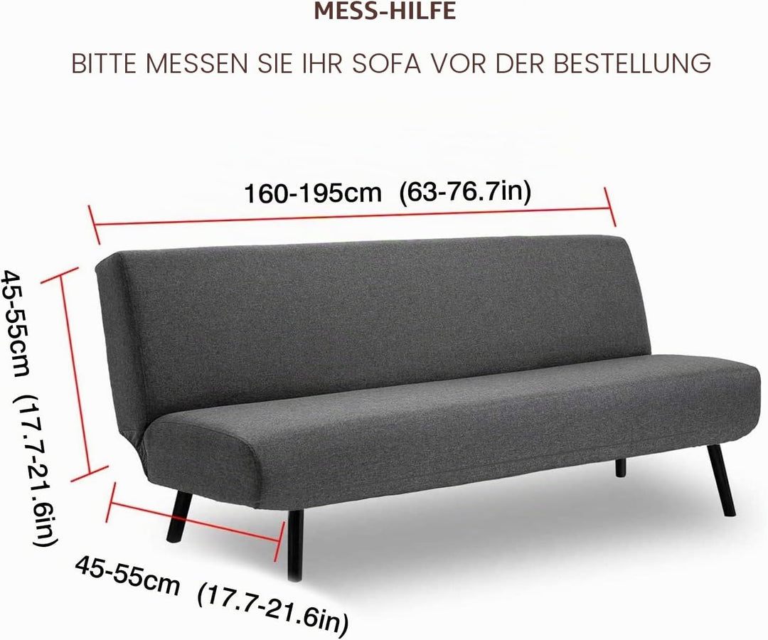 PETCUTE Sofabezug ohne armlehne futonbezug Stretch sofahusse ohne armlehne sofaüberwurf schlafsofa b