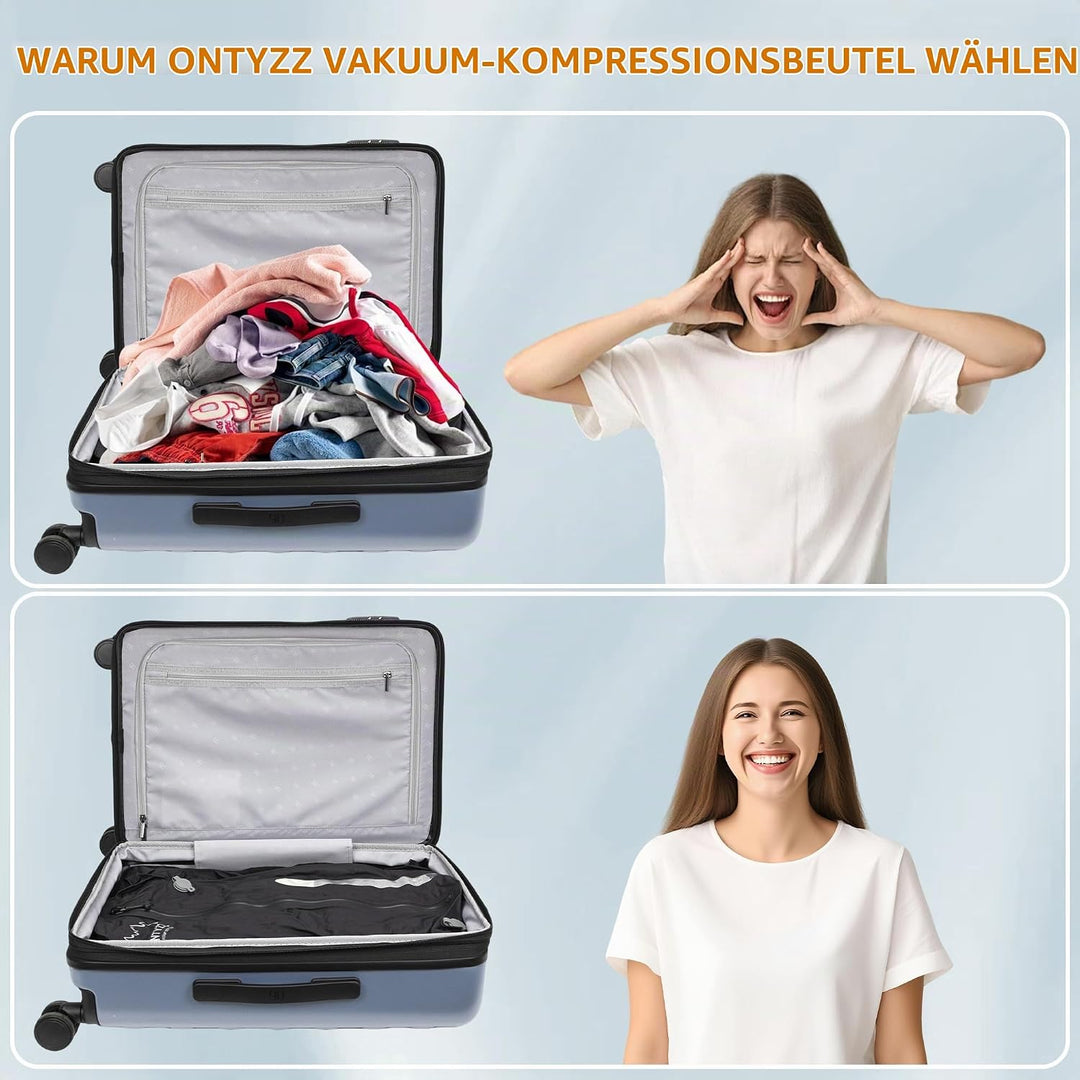Vakuumbeutel für Kleidung Wiederverwendbar TPU Vakuumierbeutel mit Luftdichtem Ventil Reise Nylon Or