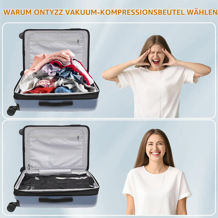 Vakuumbeutel für Kleidung Wiederverwendbar TPU Vakuumierbeutel mit Luftdichtem Ventil Reise Nylon Or