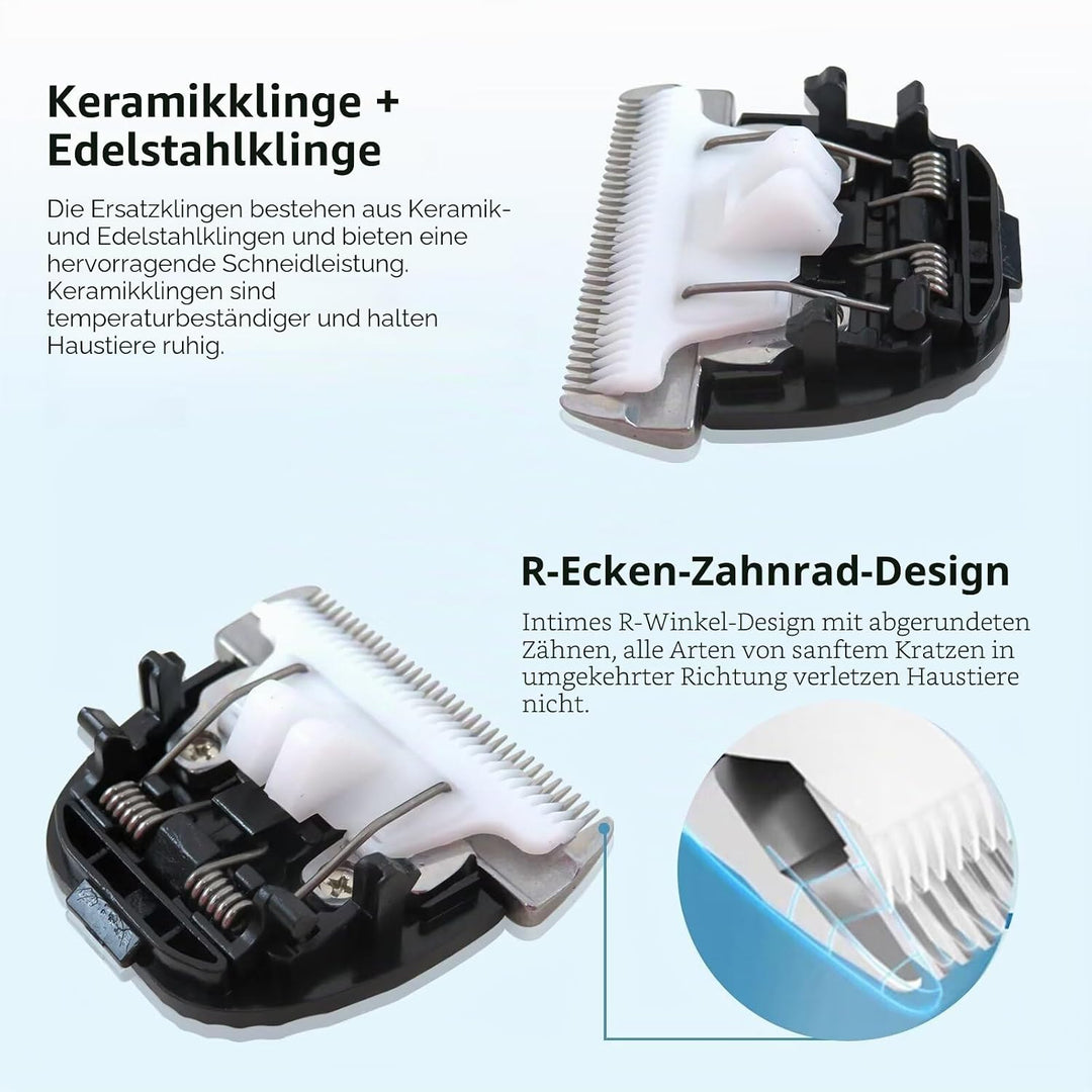 2er-Pack Ersatzklingen für Hunde-Schermaschine für Oneisall, geräuscharm, kabellos, elektrisch, leis