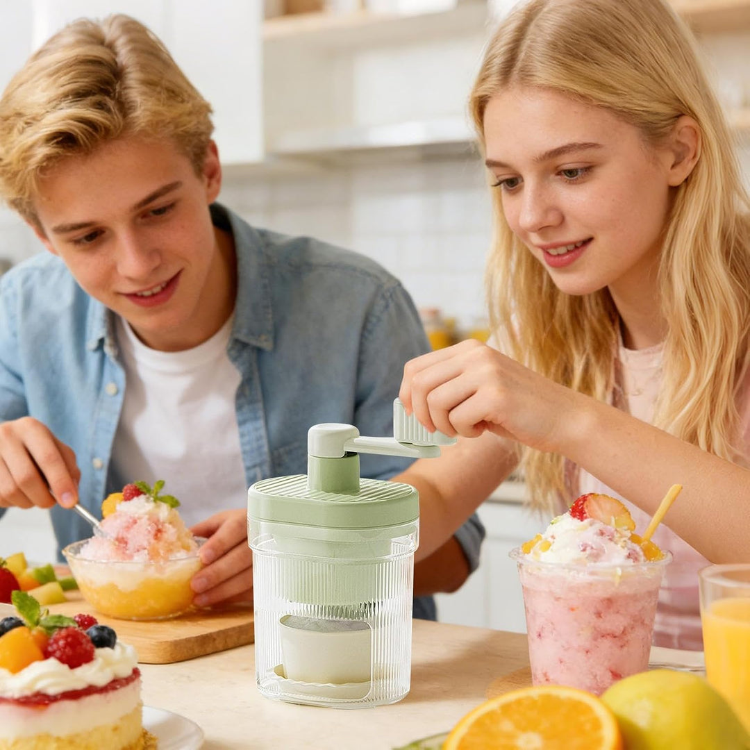 Eisraspelmaschine - Tragbare Eismaschine mit Handkurbel,Tischgerät-Eiszerkleinerer - für Küche, Bar,