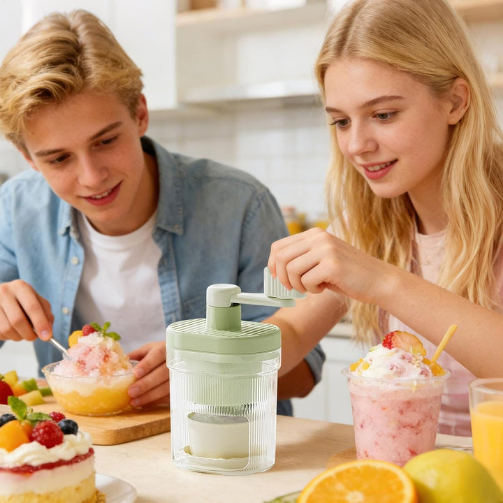 Eisraspelmaschine - Tragbare Eismaschine mit Handkurbel,Tischgerät-Eiszerkleinerer - für Küche, Bar,