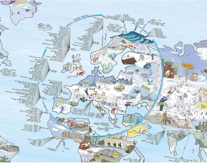 Wintersport Weltkarte | AWESOME MAPS | Entdecke die 400 Prächtigsten Peaks & Pisten der Welt - 97,5