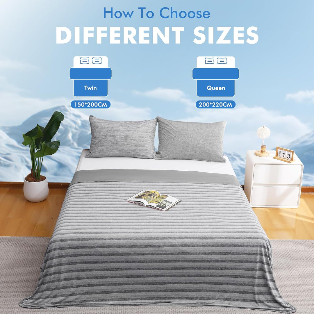 Luxear Kühldecke Sommer, Arc-Chill Q-Max >0,5 Selbstkühlende Decke, 2-in-1 Doppelseitige Schlafdecke