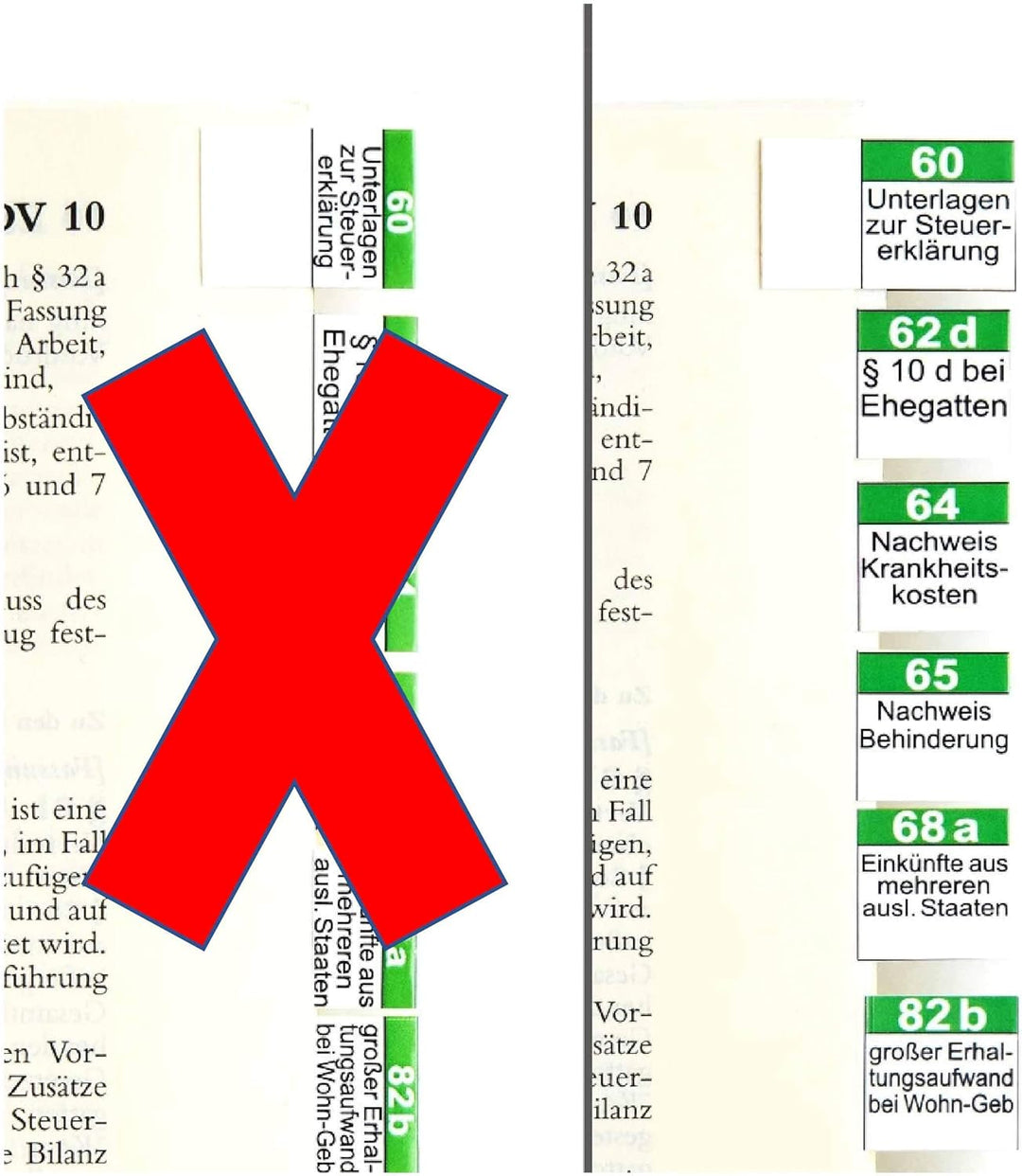 Griffregister | Gesamtpaket Steuern | selbstklebend | von Steinfacher | mind. 1.800 bedruckte Aufkle
