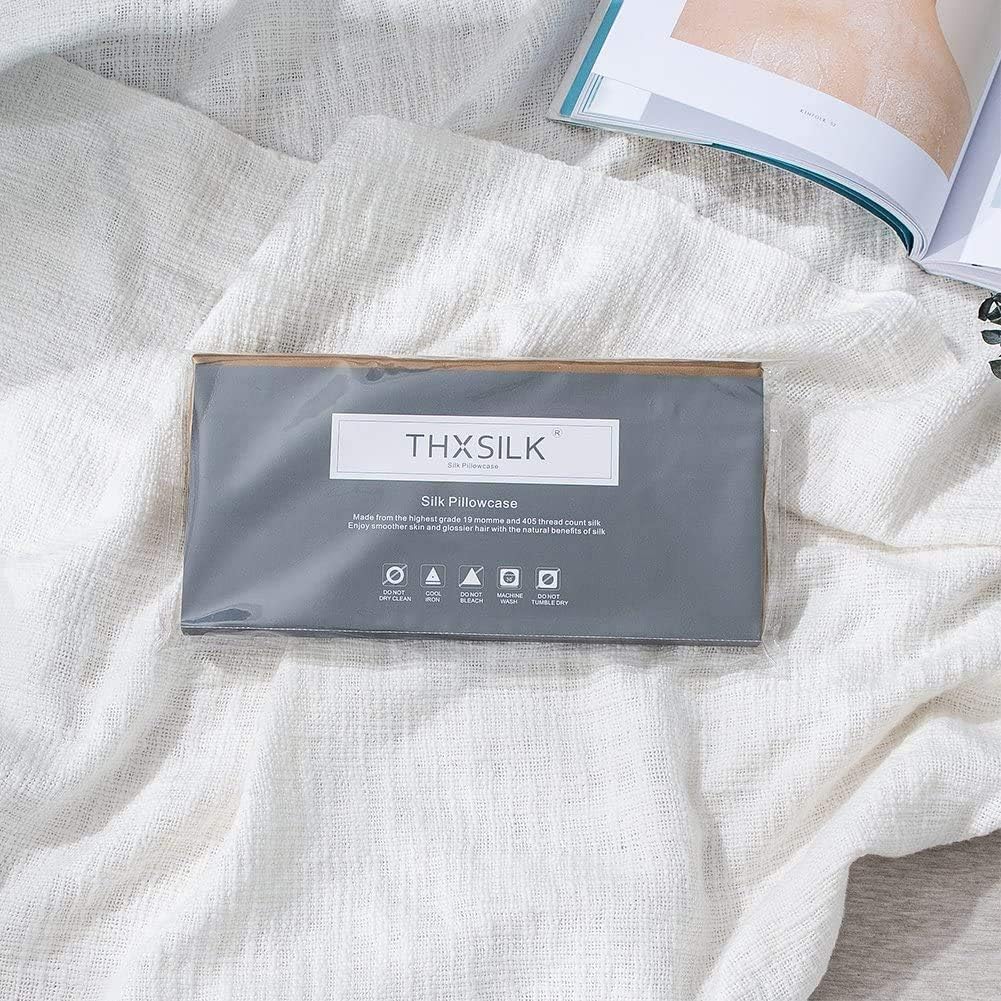 THXSILK 25 Momme Seide Kissenbezug für Haar und Haut - Maulbeerseide Kissenbezug - Hypoallergen mit