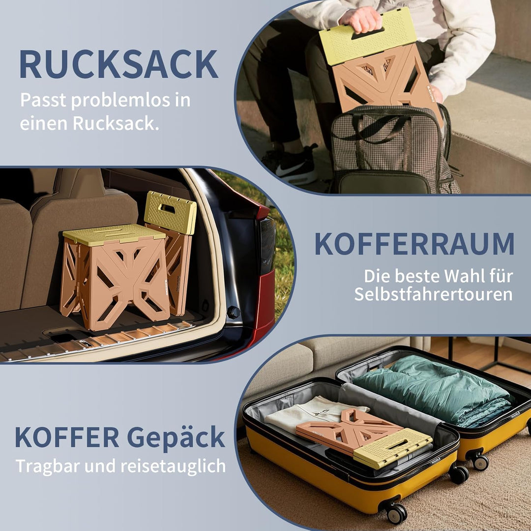 BLACKSPACE Tragbarer Klapphocker Campinghocker Erwachsenen und Kinder Klapptritt Faltbar 30cm hoch f