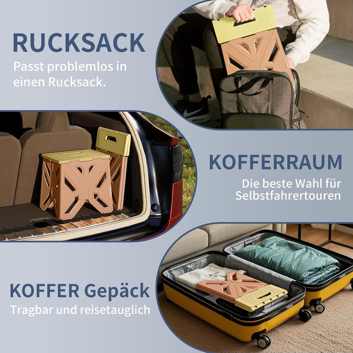 BLACKSPACE Tragbarer Klapphocker Campinghocker Erwachsenen und Kinder Klapptritt Faltbar 30cm hoch f