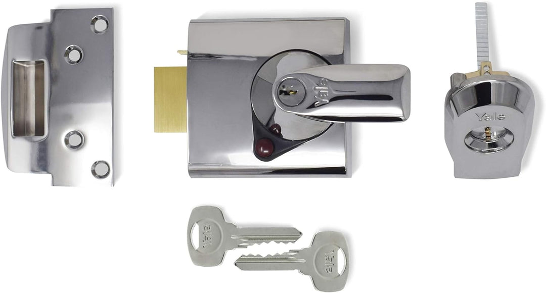 Yale Locks BS2 Nachtriegelschloss, nach britischer Norm, 40 mm, verchromt