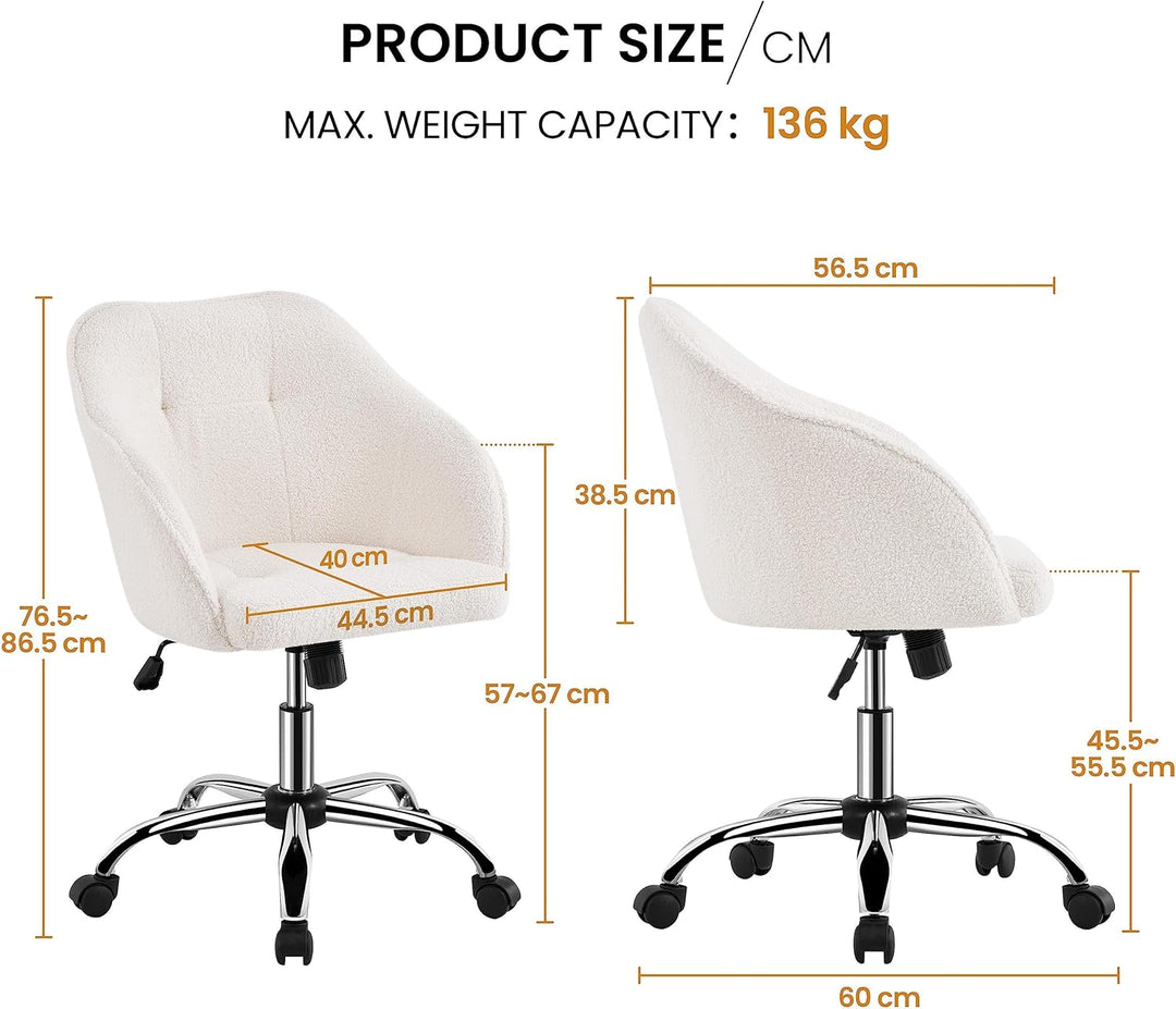 Yaheetech Bürostuhl Ergonomischer Schreibtischstuhl Drehstuhl Höhenverstellbar Computerstuhl mit Rol