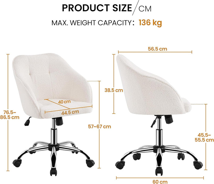 Yaheetech Bürostuhl Ergonomischer Schreibtischstuhl Drehstuhl Höhenverstellbar Computerstuhl mit Rol