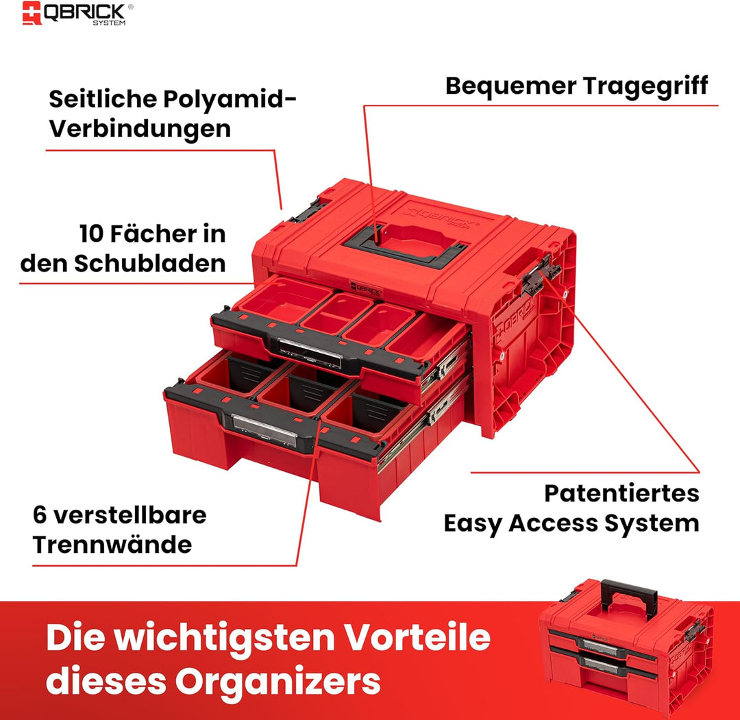 Qbrick System PRO Drawer 2 Toolbox 2.0 Expert RED ULTRA HD