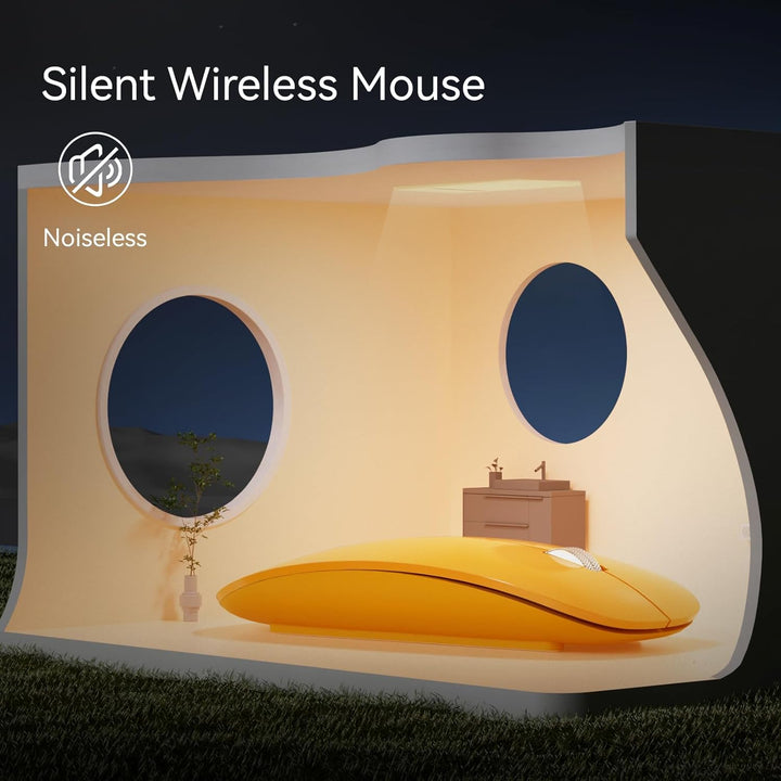 Uiosmuph Bluetooth Maus, Kabellose Maus mit USB-Nano-Empfänger, Tri-Mode (Dual Bluetooth 5.1 + 2.4GH