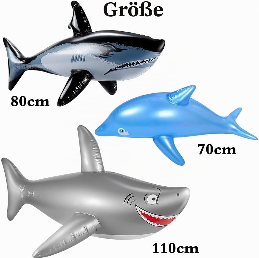 Hai Aufblasbares Spielzeug Shark Aufblasbares Spielzeug Schwimmbad für Sommer Schwimmbad Hawaii Deko