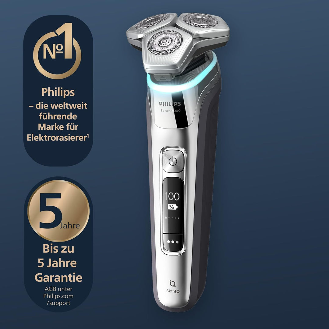 Philips Shaver S9000, elektrischer Nass- und Trockenrasierer, Lift & Cut-Rasiersystem und SkinIQ Tec