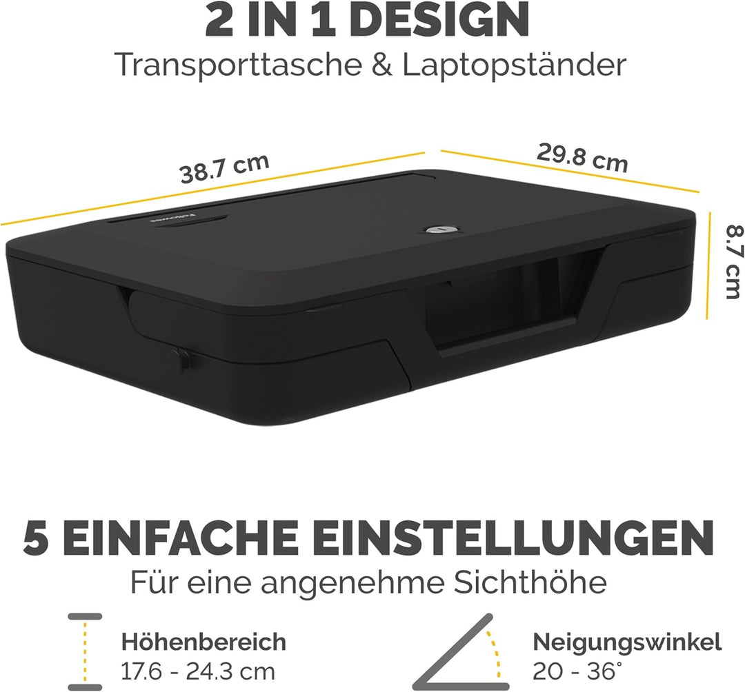 Fellowes Tragbarer Laptop-Ständer Tragetasche - Breyta™ 2-in-1 Design mit 5 Höhenverstellungen - Ide