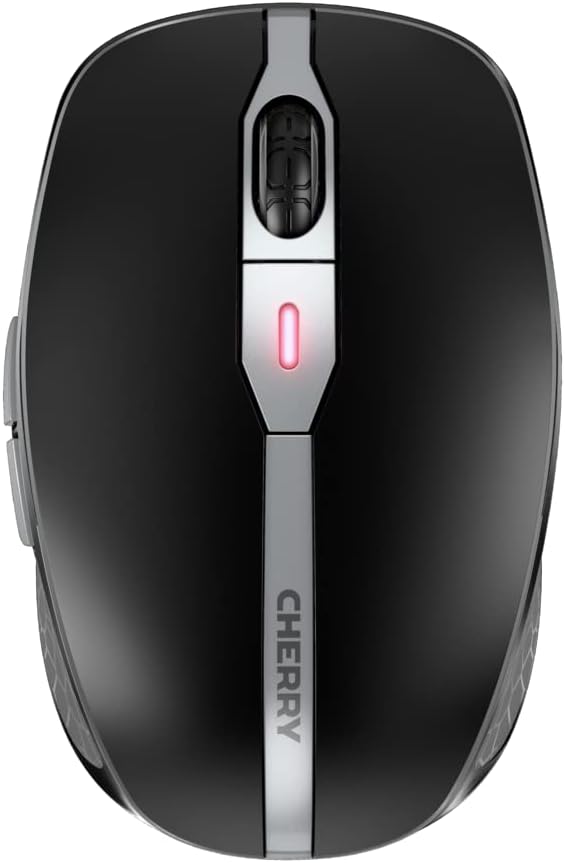 CHERRY KW 9100 Slim, kabellose Tastatur, Deutsches Layout,schwarz Silber & MW 9100, kabellose und wi