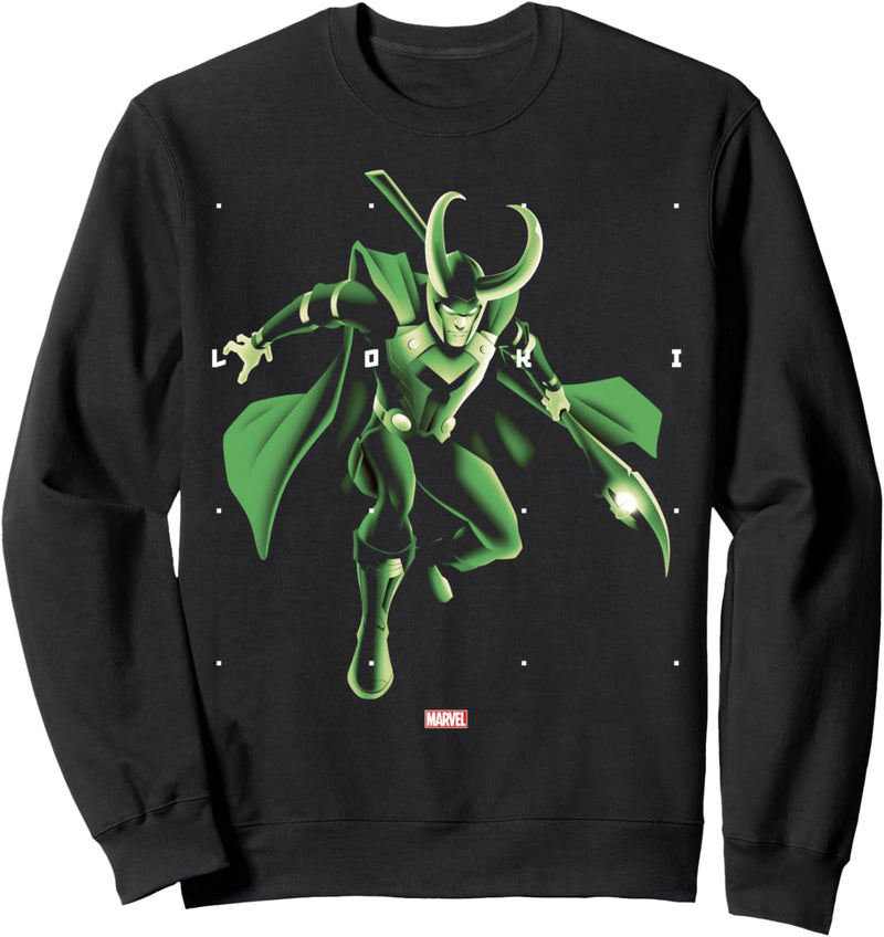 Marvel Loki Halftone Word Stack Portrait Sweatshirt