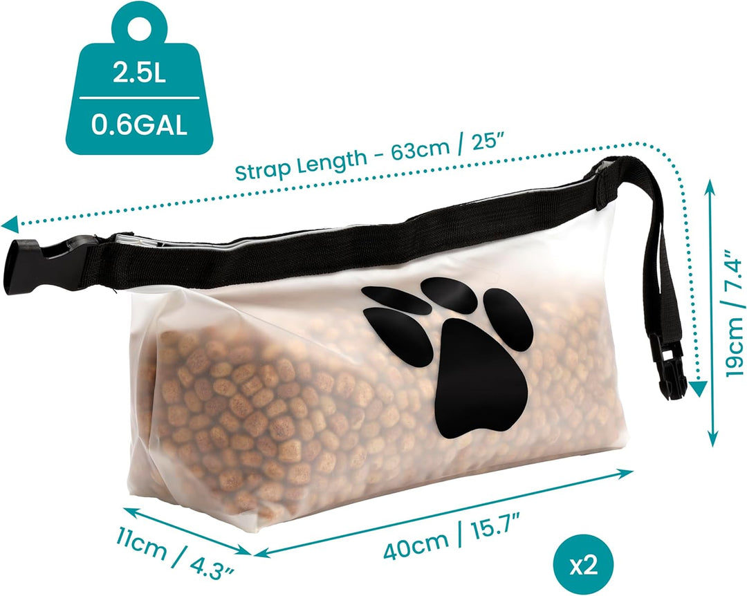 BELLE VOUS Hundefutter-Aufbewahrungsbeutel 2er Set - Futtertasche - Reise Hundenapf für Hundefutter