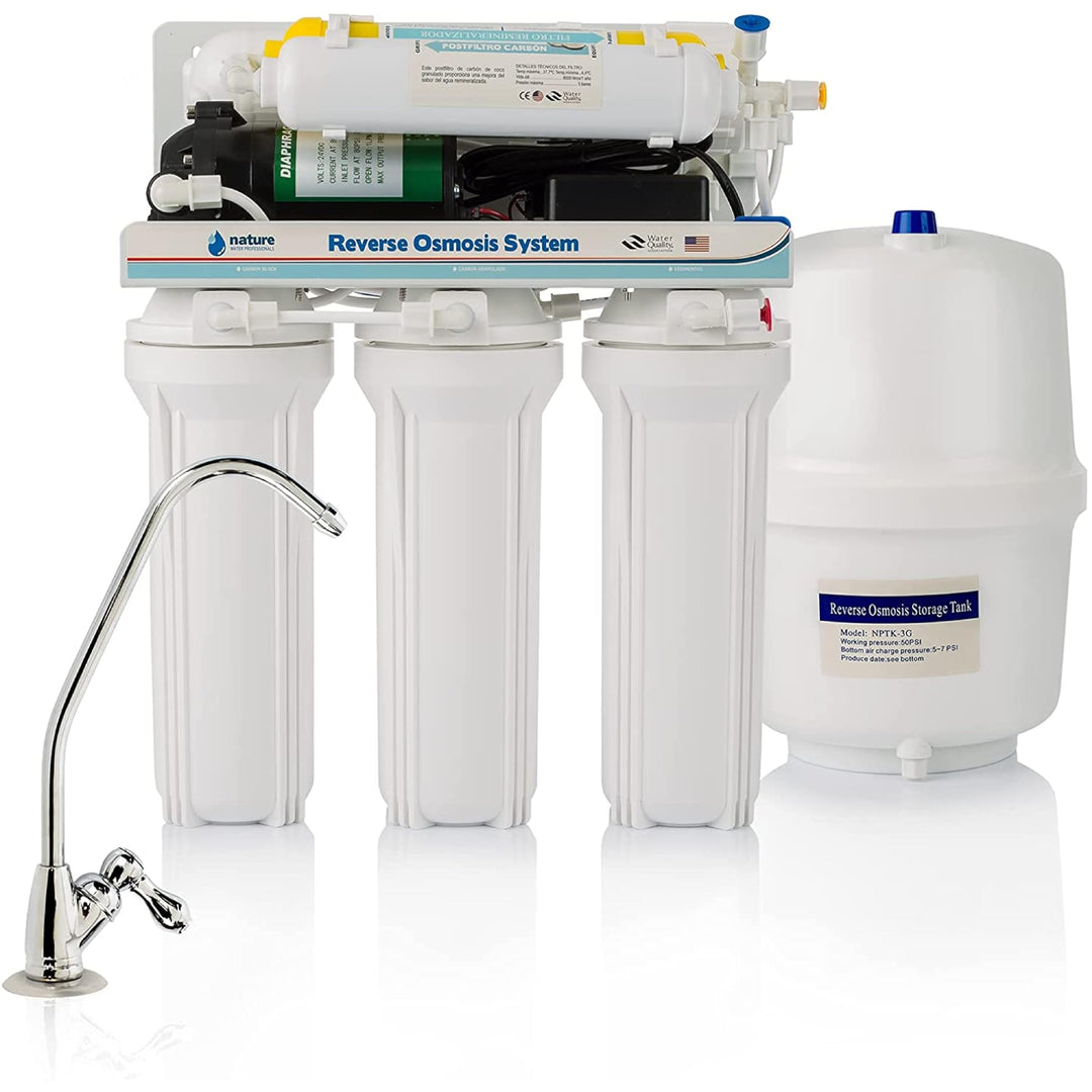 Naturewater Professionals Umkehrosmose für den Hausgebrauch, 5 Stufen, mit Pumpe