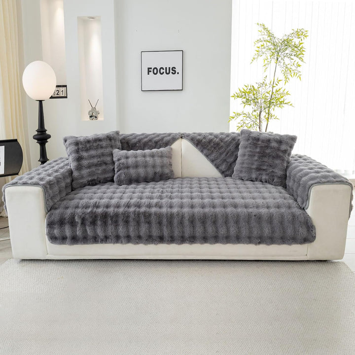 Weiche dicke Plüschsofa Kissenbezüge - Rutschfeste Sofaabdeckungen 1 2 3 Sitzer Couchabdeckungen, fl