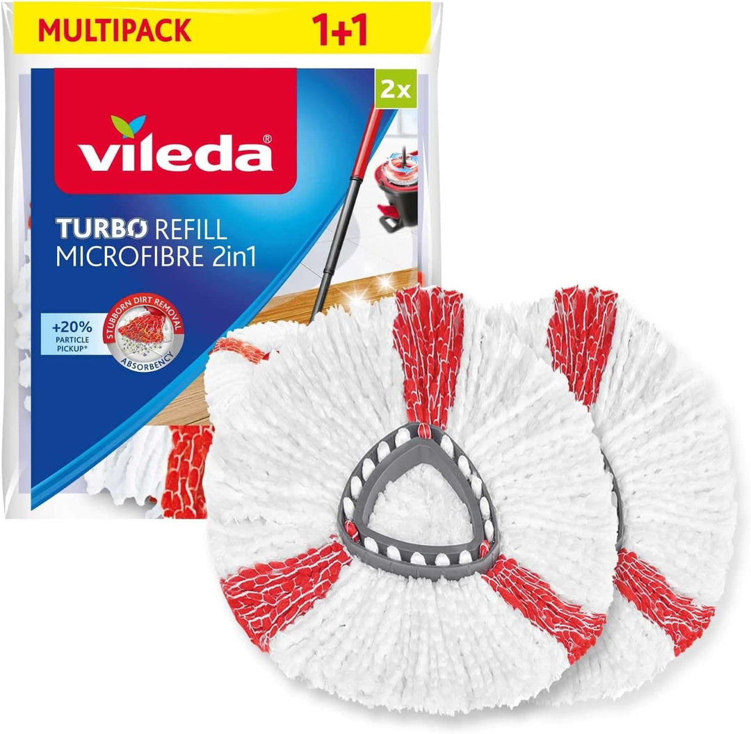 Vileda Turbo 2in1 EasyWring&Clean Ersatzköpfe | Mikrofaser Moppkopf für hygienische Bodenreinigung |