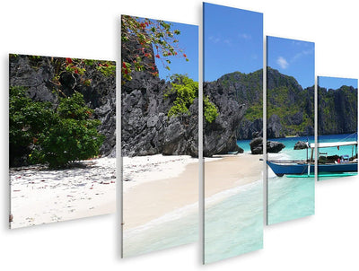 Bild auf Leinwand Strand Auf Den Philippinen Wandbild Poster Kunstdruck Bilder Format: 170x80cm - 5