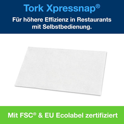 Tork 10840 Xpressnap Spenderserviette unbedruckt / Weisse Papierserviette für Serviettenspender N4 /