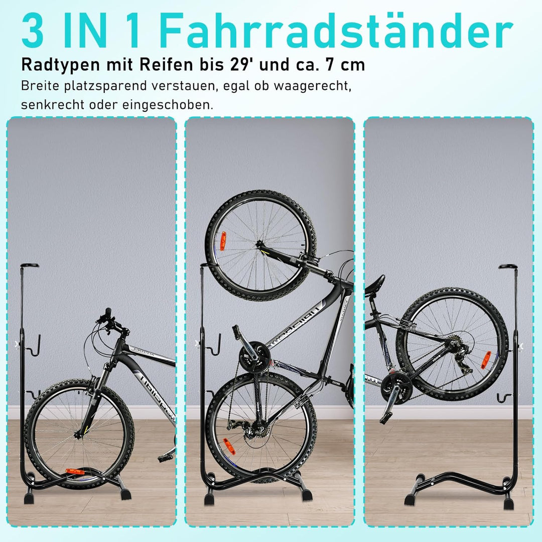 Hebitod Fahrradständer Boden, 20 bis 29 Zoll, Fahrradhalter Aufstellständer, Bodenständer für Vorder