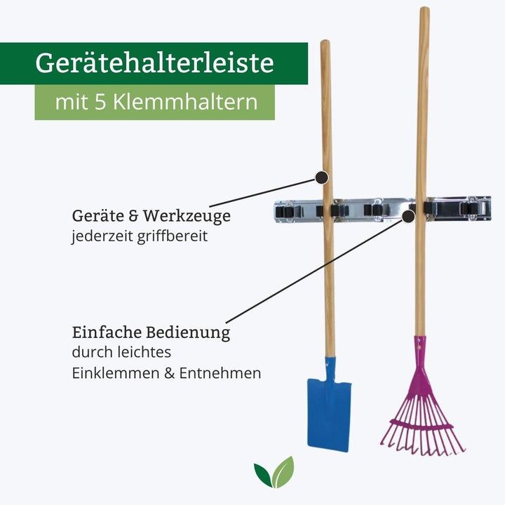 Galaflor Geräteleiste aus Metall mit 5 Klemmen (Kunststoff), Masse: 50x50 cm, Halterung für Geräte u