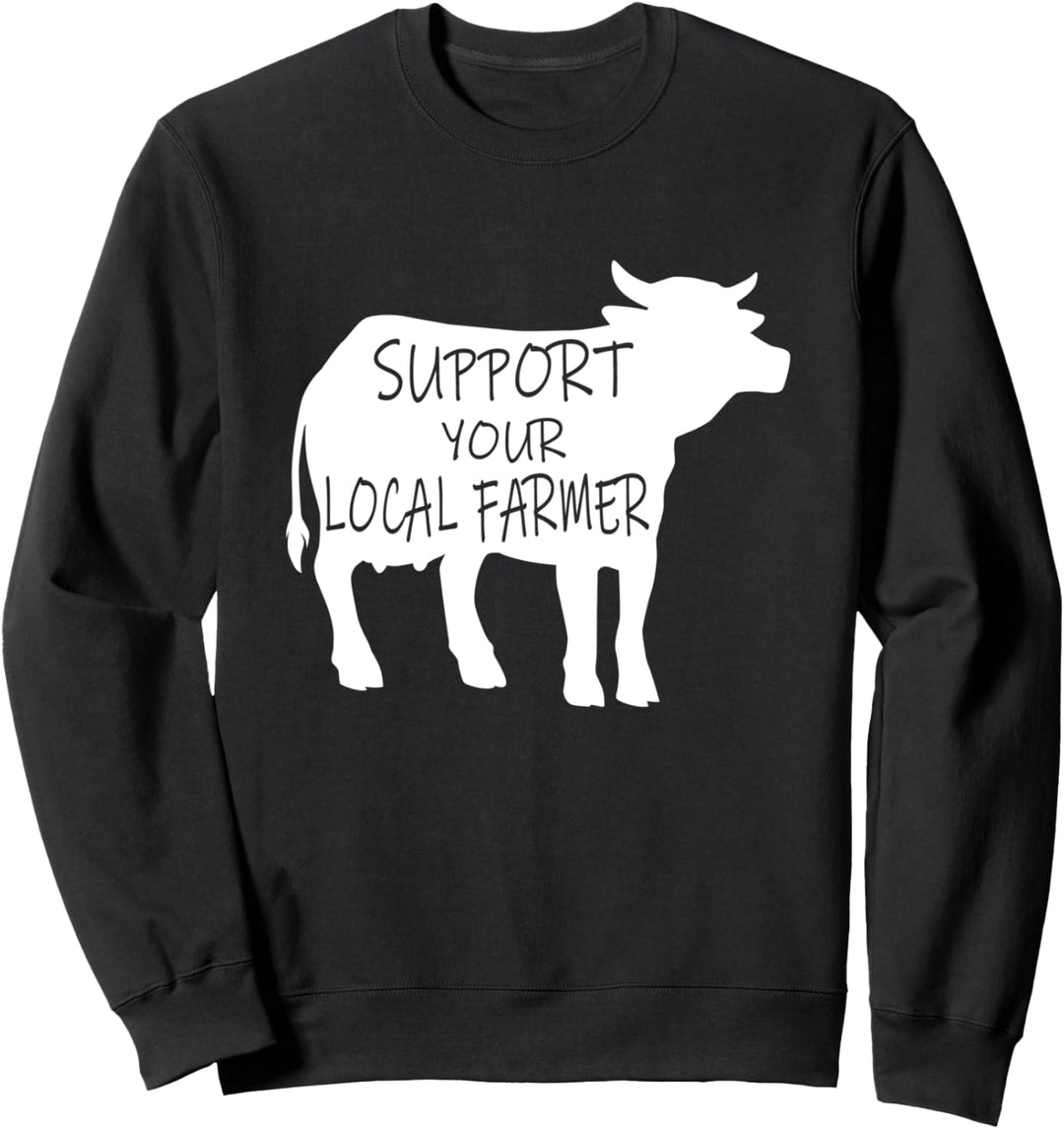 Unterstützen Sie Ihren Landwirt Ironic Cow Beef Sweatshirt