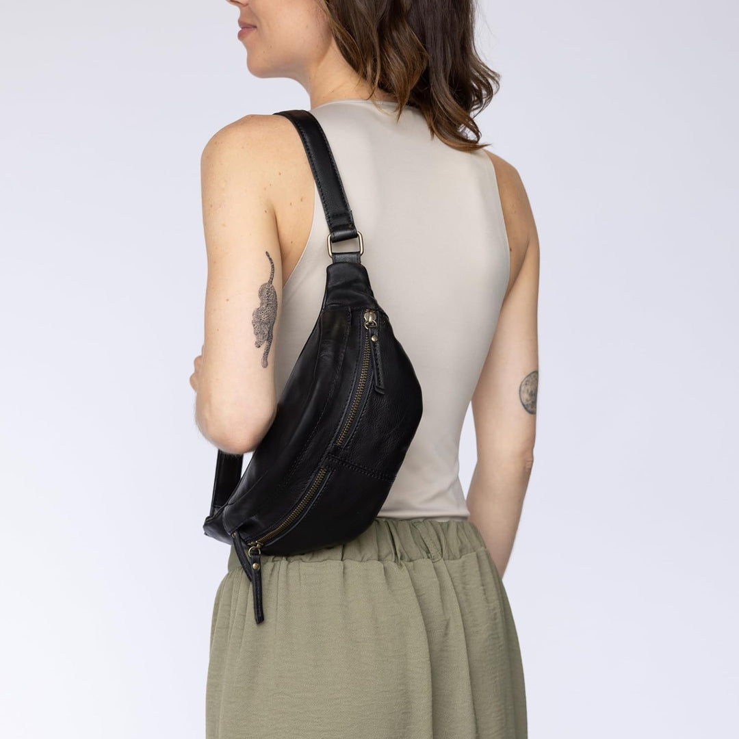 Gusti Gürteltasche Leder - Acton Damen und Herren Bauchtasche Festivaltasche Hüfttasche Vintage Lede