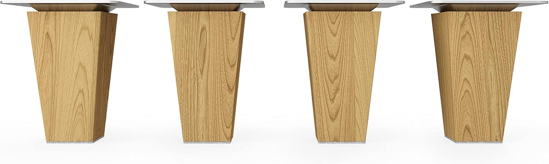 Sossai® Holz-Tischbeine - Clif Square | Öl-Finish | Höhe: 8 cm | HMF3 | eckig, konisch (gerade Ausfü
