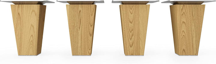 Sossai® Holz-Tischbeine - Clif Square | Öl-Finish | Höhe: 8 cm | HMF3 | eckig, konisch (gerade Ausfü