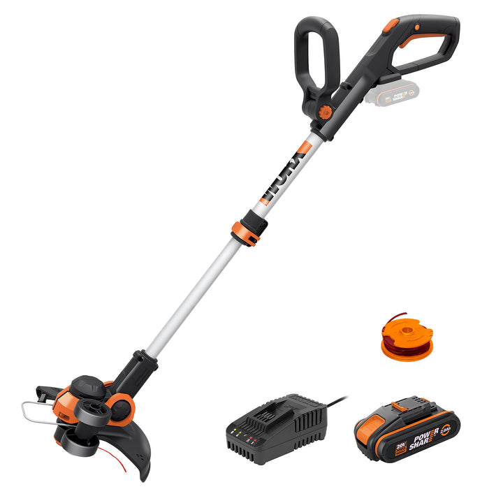 WORX 18V(20V MAX) Akku-Rasentrimmer WG163E.2, 2,0Ah, PowerShare, 2-in-1 Rasentrimmer & Kantenschneid