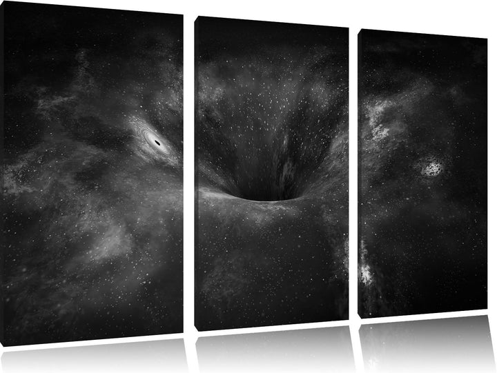 Pixxprint Loch im Weltall als Leinwandbild/Grösse: 3 Teilig (120x80 cm) cm/Wandbild/Kunstdruck/ferti