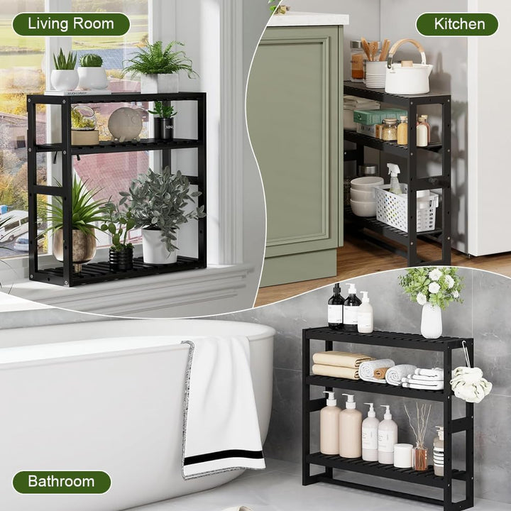 Badezimmer Regal 3 Ebenen Standregal Badezimmer Organizer Badezimmerregal Wandregal Bambus Badregal