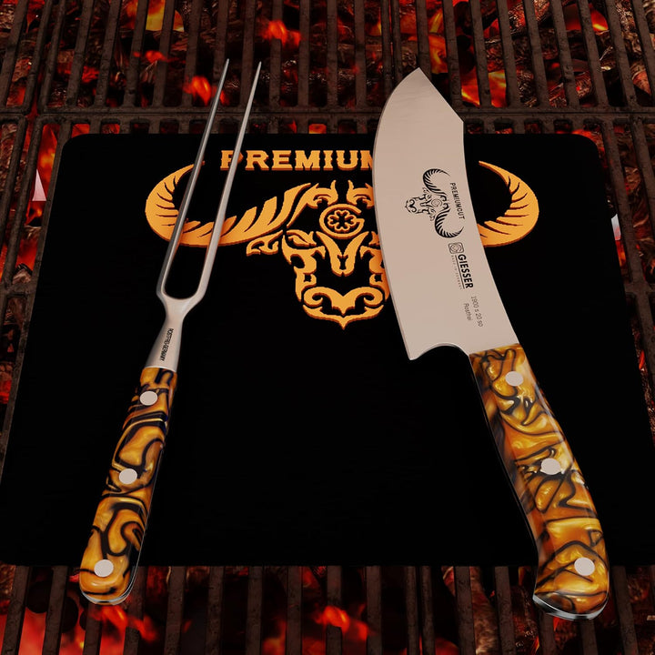 GIESSER seit 1776 - Made in Germany - PremiumCut, Spicy Orange, Tranchier Set 2 teilig, Kochmesser 2