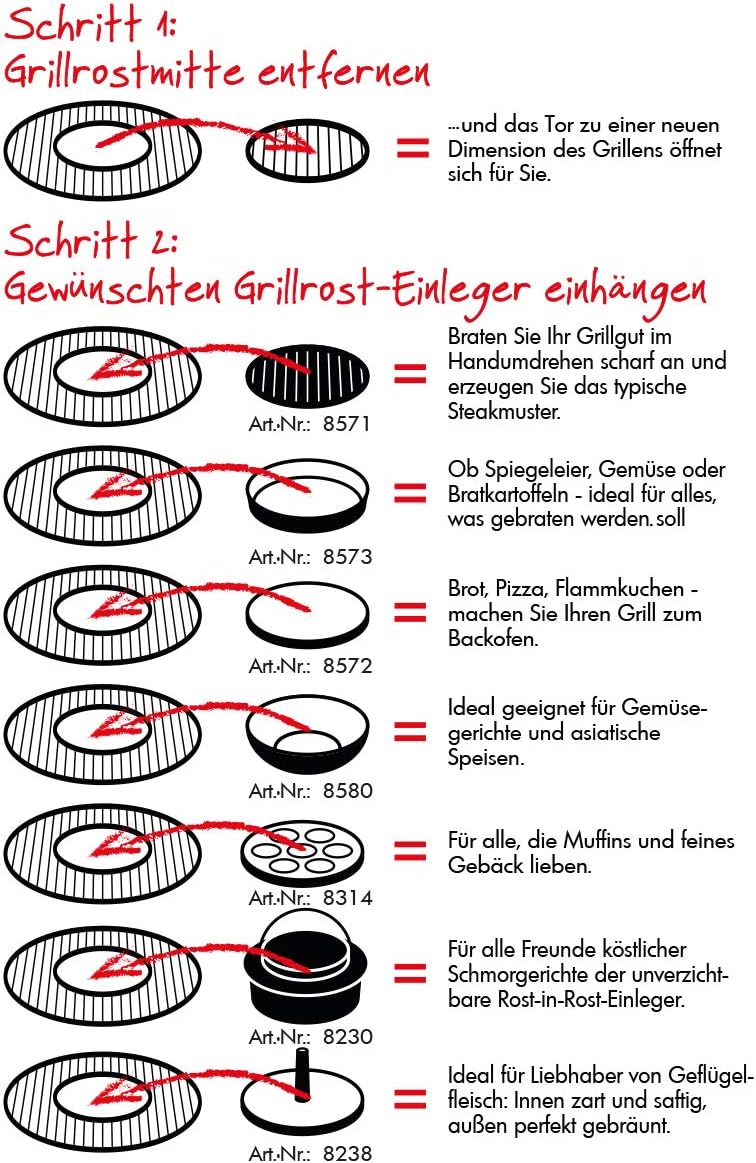 tepro Guss-Hähnchenhalter-Einleger Rost-in-Rost-System, ca. 32 cm Ø x 11 cm, passend für 57 cm Ø Gri