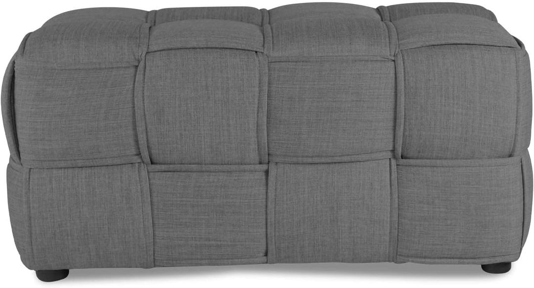 Homestyle4u 1927, Hocker Sitzhocker Grau Polster, 2-Sitzer Sitzbank Polsterhocker Sitzwürfel