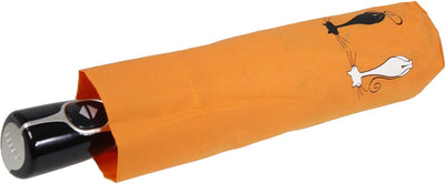 Doppler Mini Taschenschirm Auf-Zu-Automatik Cats Friends - Orange, Orange