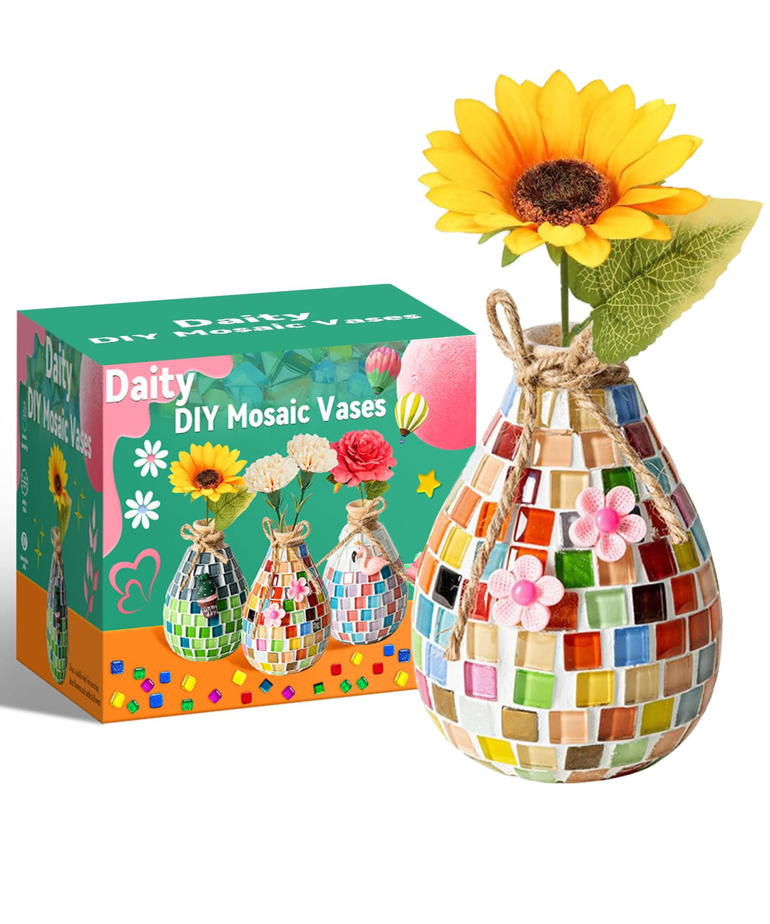 Daity Mosaik bastelset Kinder 7 8 6 10 9 11 Jahre Geschenk Mädchen 6-12 Jahre Mosaik Bastelset Erwac