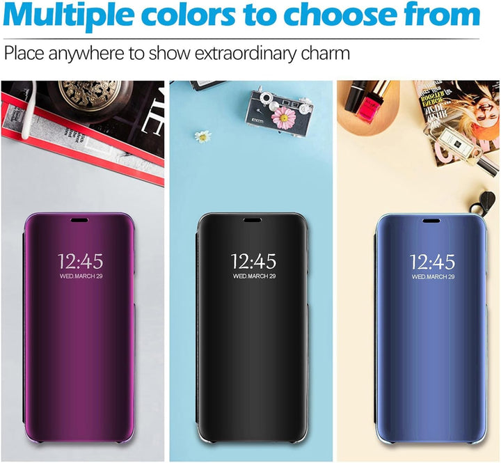 für Samsung S26 Ultra Hülle Clear View Spiegel Handyhülle für Samsung Galaxy S26 Ultra Flip Case Han