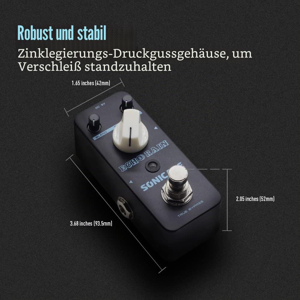 SONICAKE Digital Delay Pedal Echo Rain Gitarre Effektpedal Analog Style Hybrid, Delay