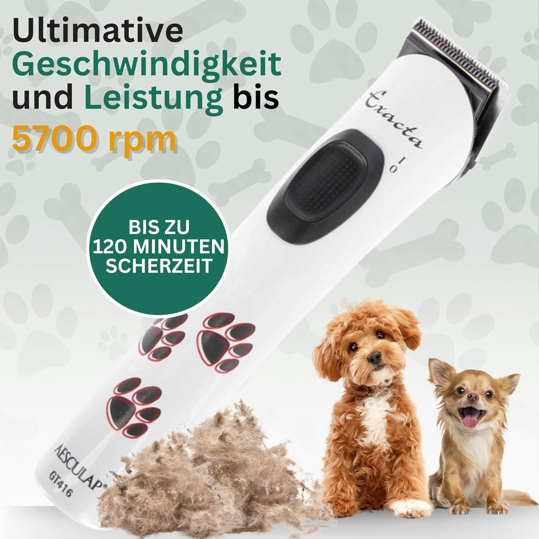 Agrarzone Edition Aesculap Exacta Hundeschermaschine weiss - Inklusive Ersatz Scherkopf - Pfotentrim