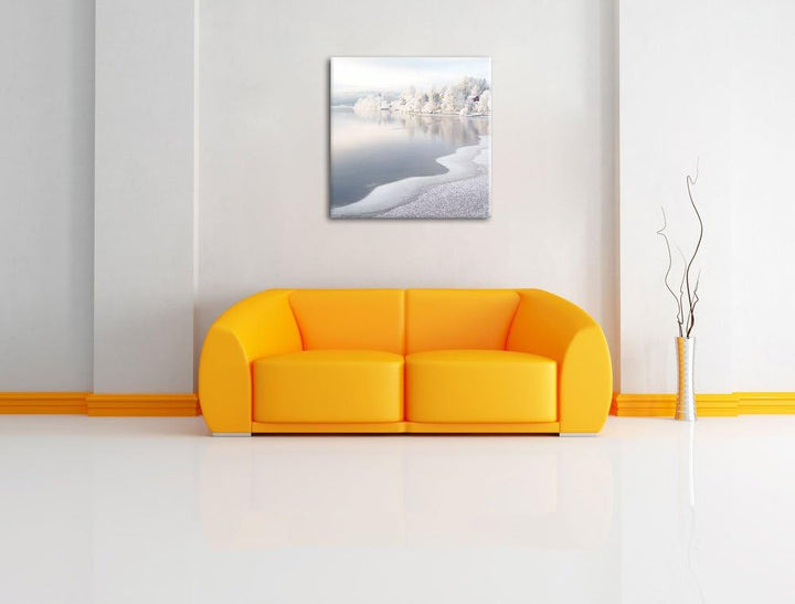 Kalte Winterlandschaft, Format: 70x70 als Leinwandbild, tolle Bilder fertig auf Holzrahmen gespannt,