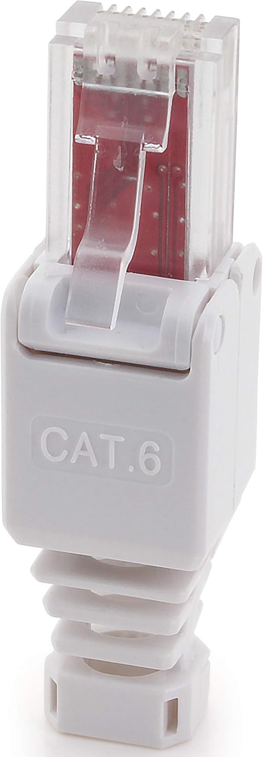 1aTTack.de Cat.6 werkzeugloser Stecker Feldkonfektionierbar für Flexible und starre Innenleiter AWG