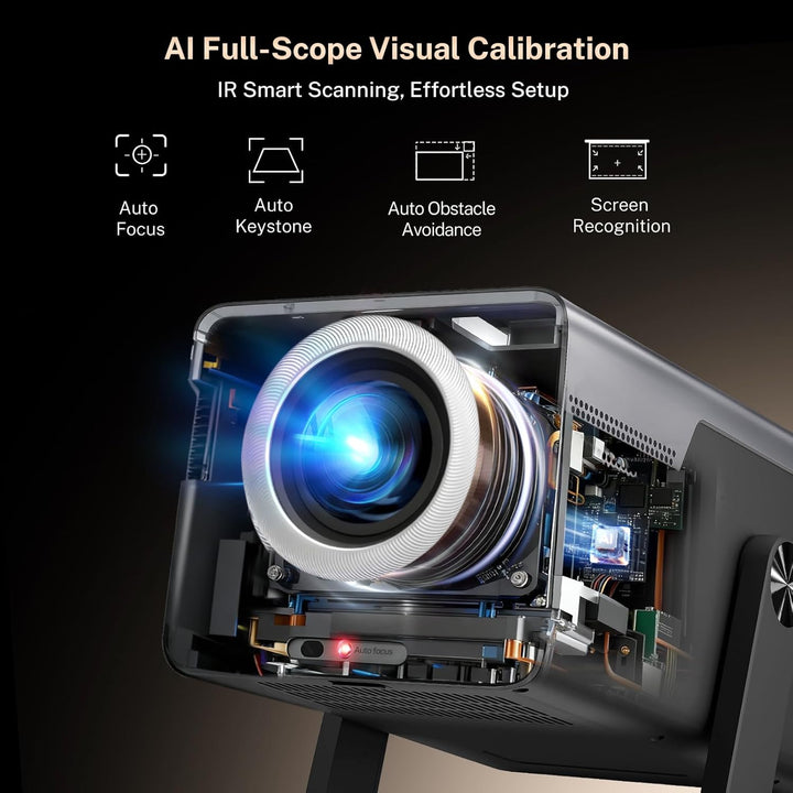 [Native 1080P/2000 ANSI/KI-Sprachassistent] Smart Beamer mit Android 14 OS 4K-Unterstützung X7 Proje