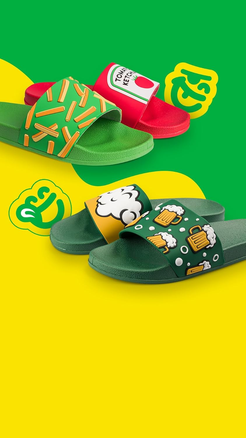 Dedoles Badeschuhe & Hausschuhe Damen Herren & Kinder Badesandalen lustige Designs Bücher Kaffee Par